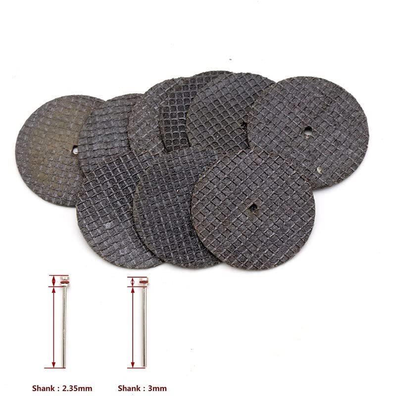 GatherTOOL 5Pcs Cutting Disc Resin Fiber Cut Off Wheel and 1pc 2.35/3.17/3.0mm Shank for Rotary Power Grinding Mandrels Metal Grinder Circular Saw Blade (Size : 2.35mm Shank)