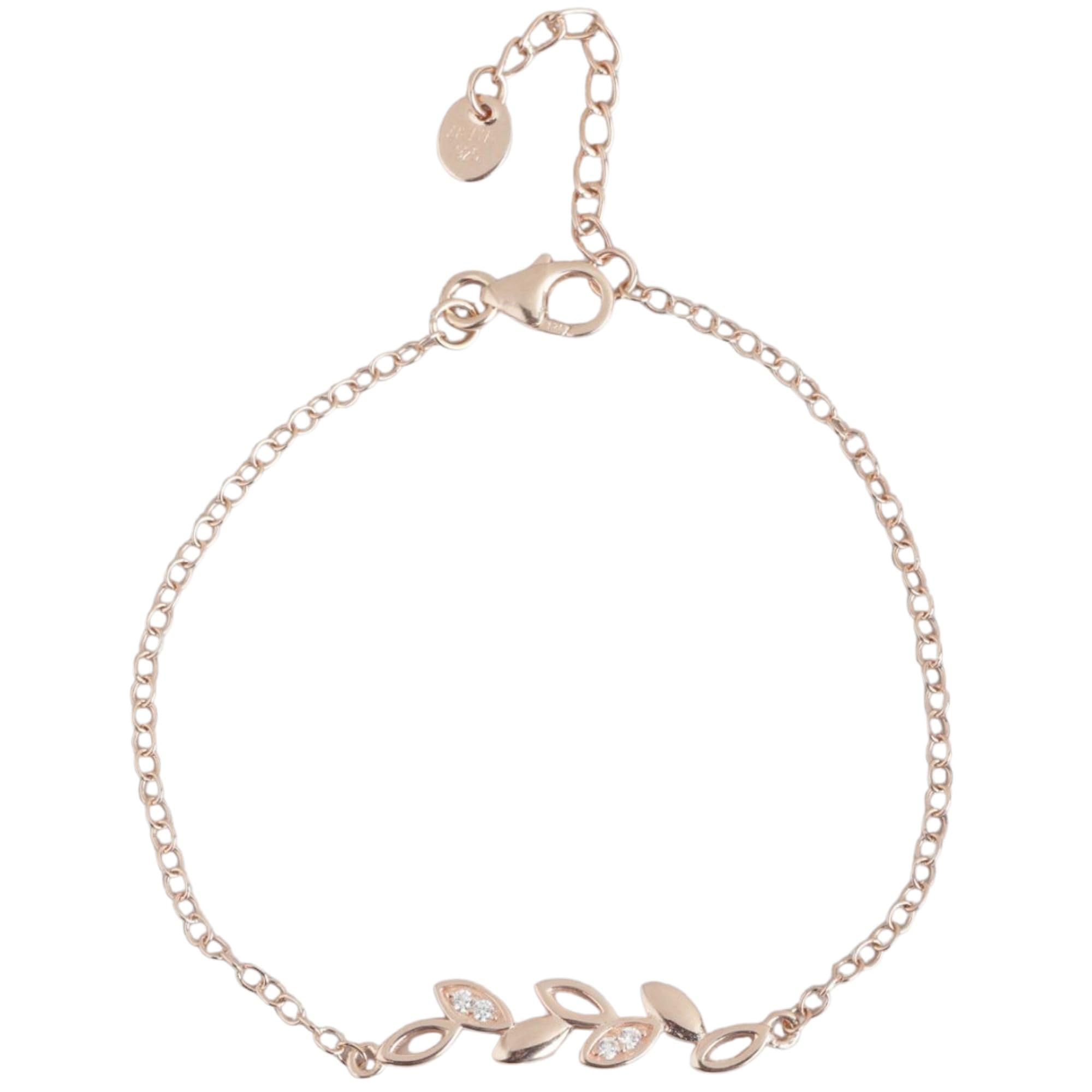 ZAVYA 925 Sterling Silver Cubic Zirconia Leaf Rose Gold Plating Chain Bracelet | | Gift for Women and Girls | With Certificate of Authenticity and 925 Hallmark (B0CKBVCVR2) Amazon Price History, Amazon Price Tracker