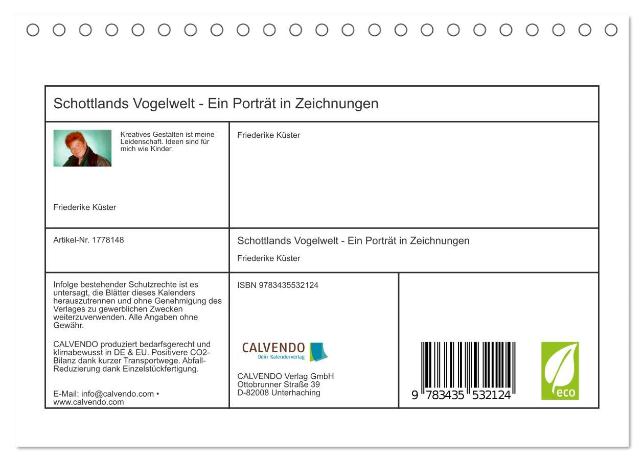 Schottlands Vogelwelt - Ein Porträt in Zeichnungen (Tischkalender 2025 DIN A5 quer), CALVENDO Monatskalender: Dieser Kalender ist ein Streifzug durch ... in farbigen Zeichnungen (CALVENDO Natur)