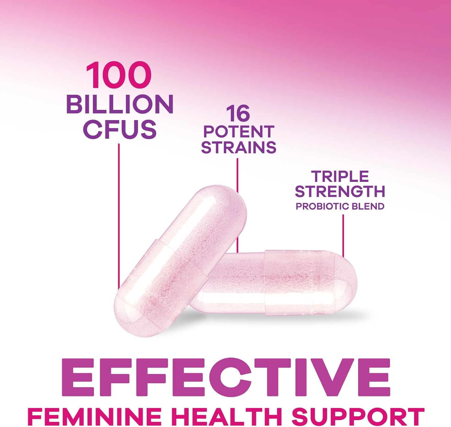 Probiotics for Women 60 Billion CFU - 16 Unique Strains, Prebiotics Cranberry & Lactobacillus, PH Balance, Digestive & Gut Health, Vaginal & Immune Support, Women's Probiotic - 120 Vegan Capsules - Image 3