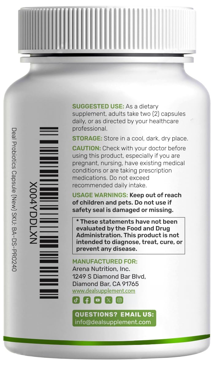 Probiotics 200 Billion CFU Per Serving, 40 Strains, 240 Veggie Capsules — Amazon image 7