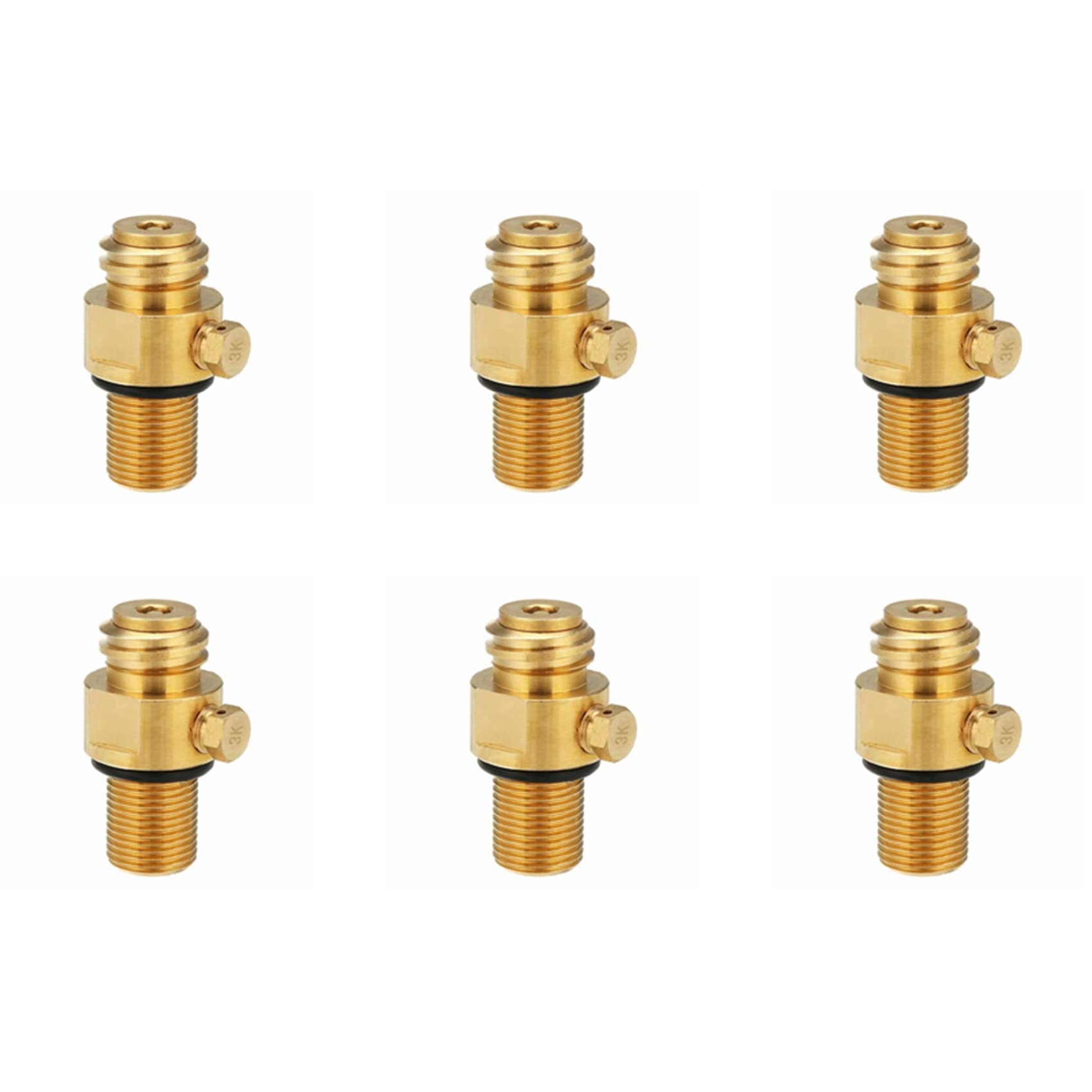 Jnchdghwa Gold 6X M18x1.5 Refill Co2 Valve Adapter Thread Converter Replacement For
