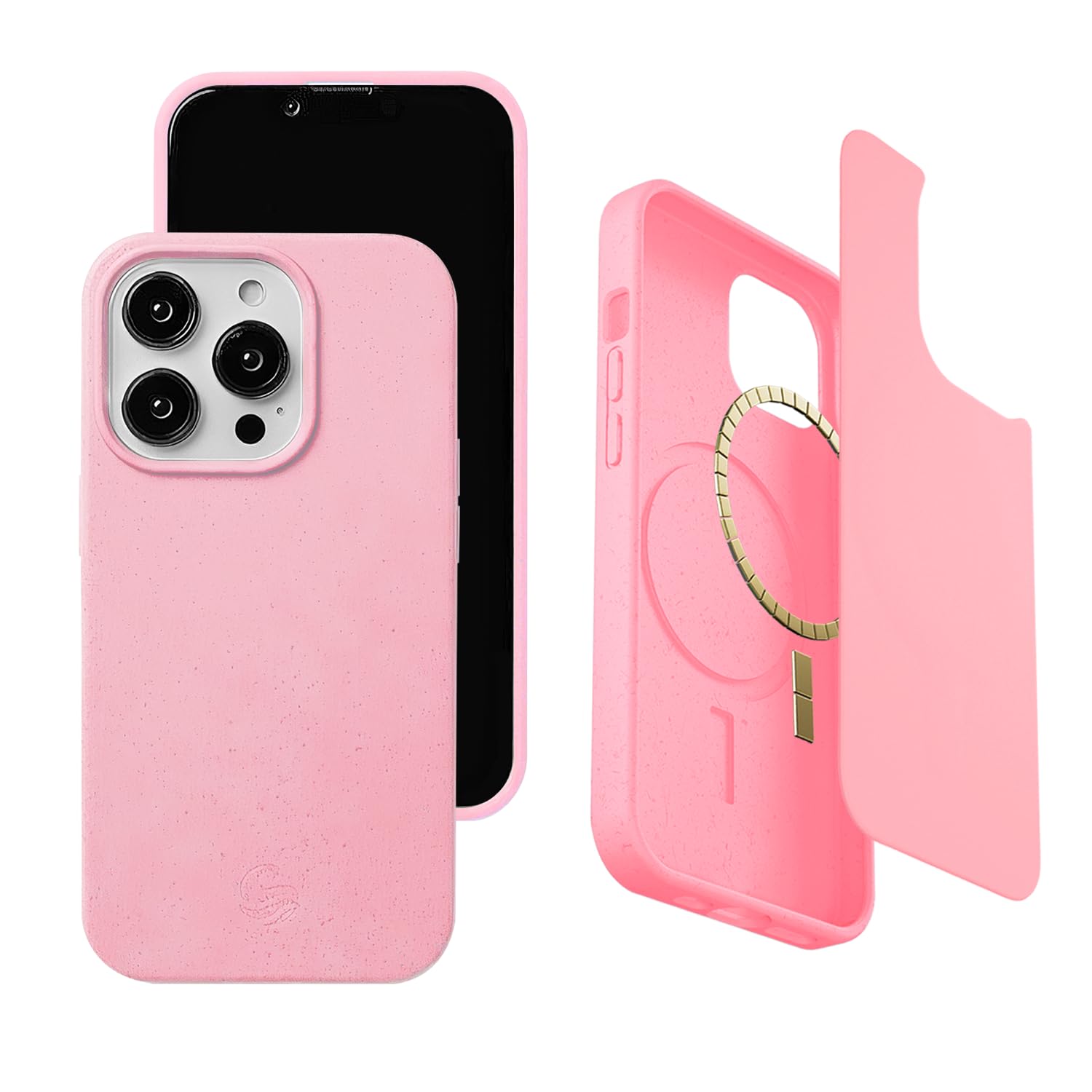 Wave Case Compatible with iPhone 15 Pro MagSafe Phone Case - Eco-Friendly Wheat Straw Phone Case with Shock-Absorbing Corners
