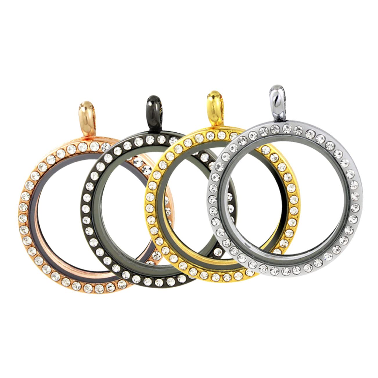 Operitacx 16 Pièces Pendentif Photo En Diamant Anneau De Lunette Arrière Ouvert Collier Ras Du Cou En Strass Pendentifs À Breloques Photo Plateaux À À Lunette Ronde