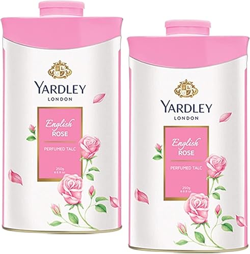 Yardley London - Fragancia floral fresca bloqueada en un polvo de talco perfumado fino y sedoso (Yardley London English Rose, paquete de 3, 8.82 oz)