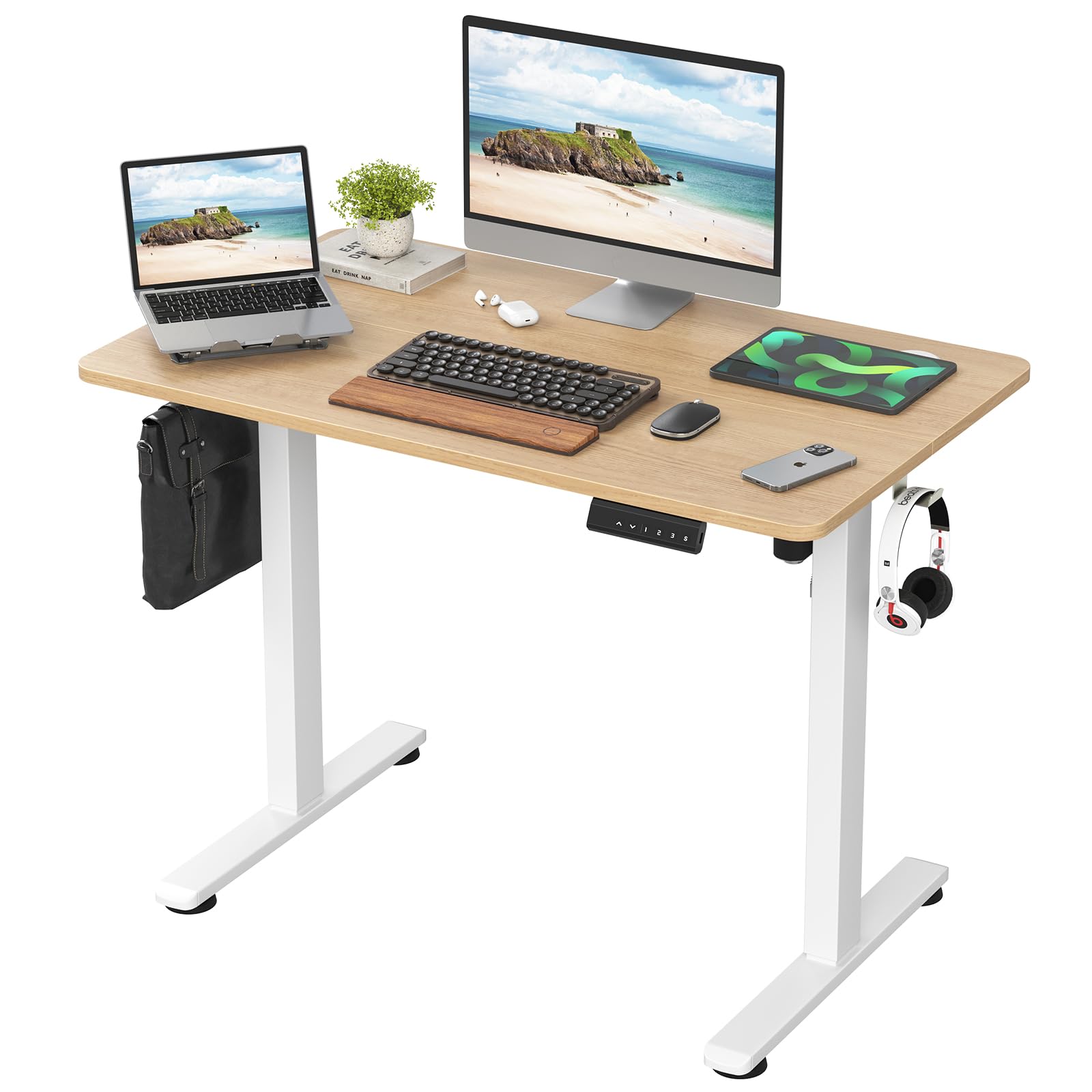 Farini Electric Standing Desk Adjustable Height Sit Stand Home Office Desk with Splice Board