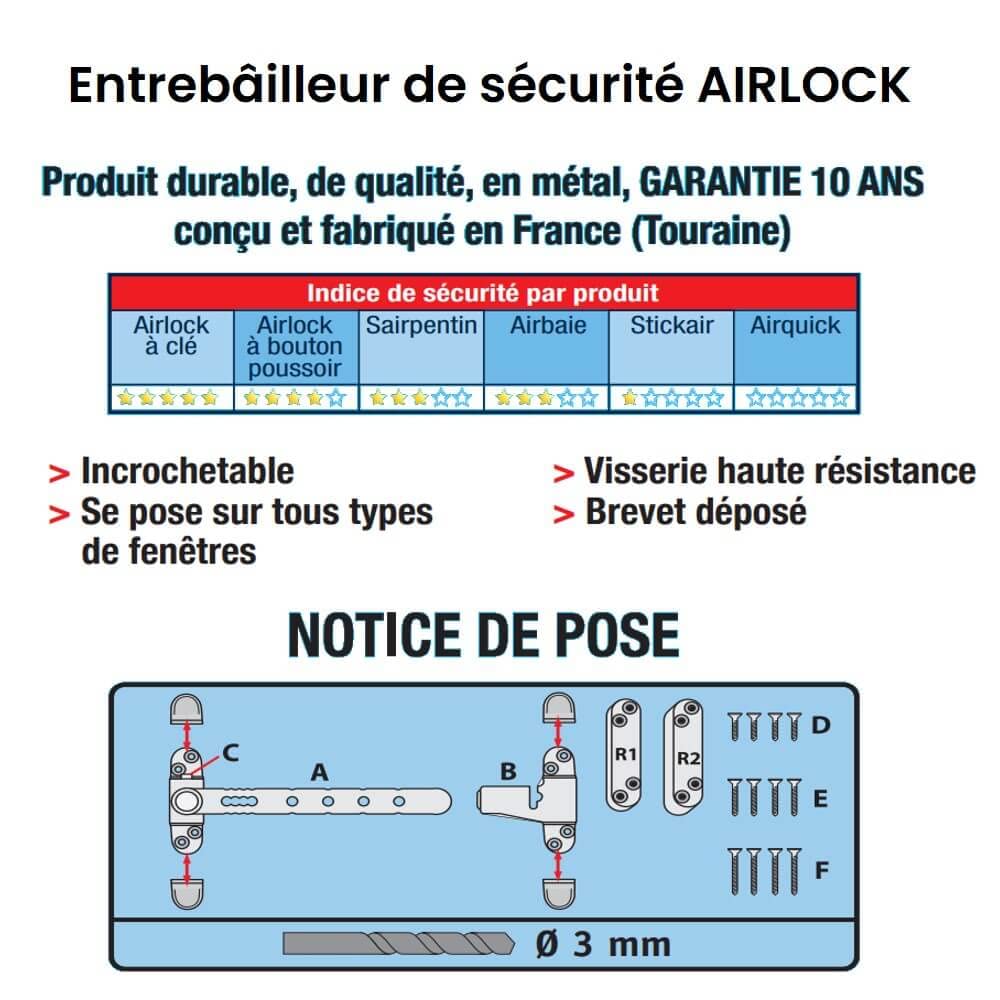 Entrebâilleur bouton poussoir Airlock L6 SOCONA - Blanc - L6