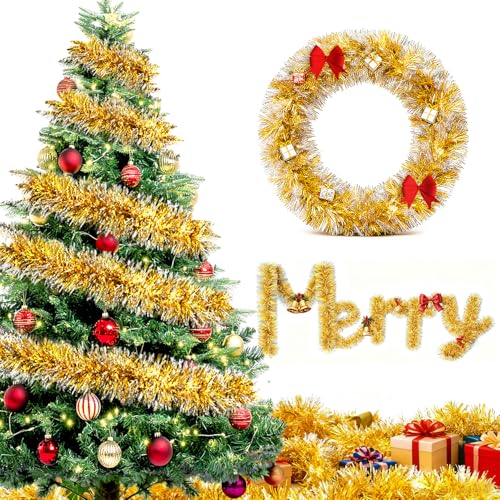 20m Weihnachtsgirlande Girlande Weihnachten Lametta Weihnachtsbaum -...