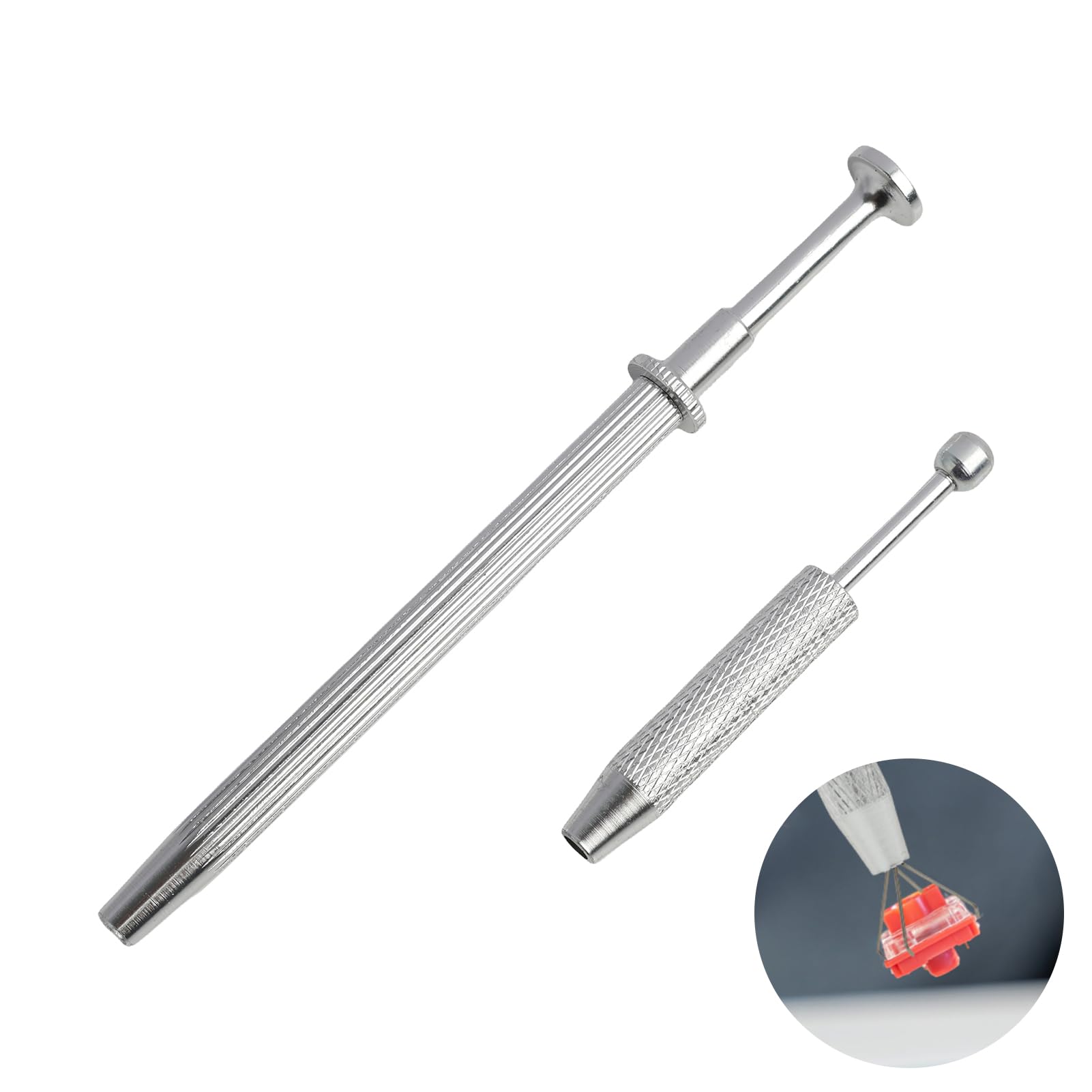 2 piezas de aleación de aluminio Piercing de pinza intercambiable con garras de agarre cuádruples, herramienta de precisión para abrir y apretar cierres de bola
