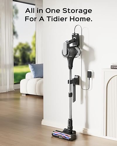 Miniatura 9 de Aspiradora inalámbrica, aspiradora ligera y recargable con cepillo 3 en 1, potente succión para suelos de alfombras y madera dura, pelo de mascotas,