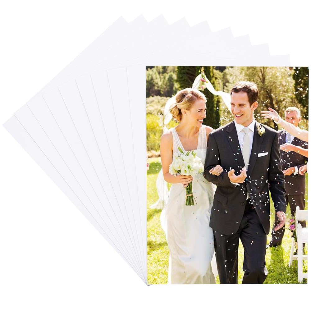 CRASPIRE 10Pcs Sublimation Metal Photo Blanks 7.8 x 5.9'' 0.5mm Thick Aluminum Picture Sign Plate White Pearlescent Heat Transfer Aluminums Blank DIY Wall Room Decor Poster Frame Craft Custom Gift