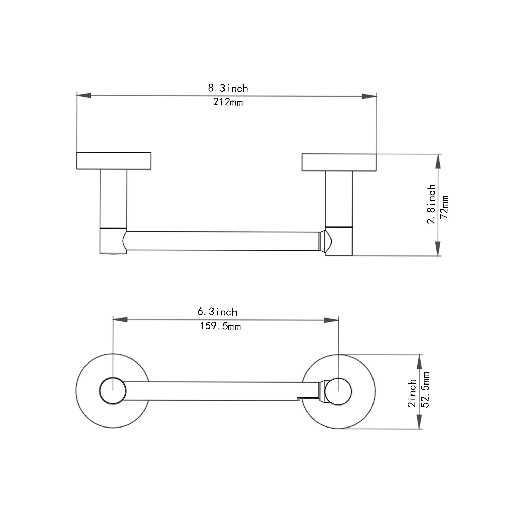 Fixsen Toilettenpapierhalter, matt, schwarz, selbstklebend, Badezimmer, Papierrollenhalter, Edelstahl und Zinklegierung, Wandhalterung, 1 Stück