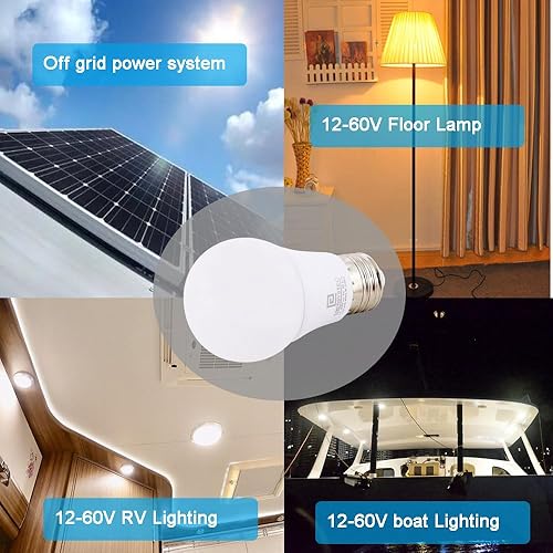 Miniatura 5 de Bombilla LED de 12 V-60 V, bajo voltaje, 12 V CA, CC, luz suave, luz suave de 3000 K, base regular E26, tornillo mediano de 3 W, equivalente a 25 W,
