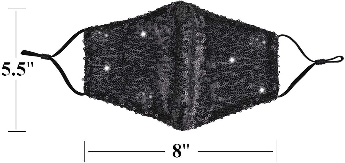 Rose Gold Face Mask Reusable holiday Gift Washable Glitter Bling Mesh Rhinestone Diamond Sparkly Sequin with Design Decorative Covering Adjustable mascarillas for Women : Clothing, Shoes & Jewelry