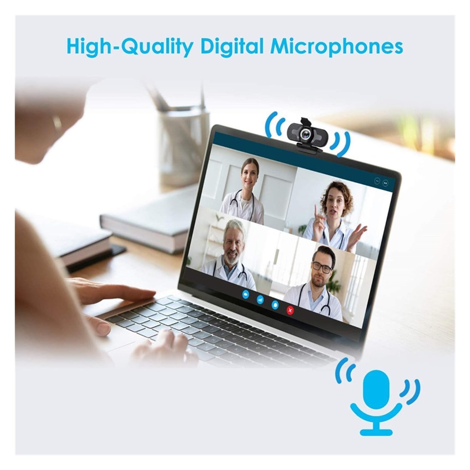 Webcam 1080P Full HD Web Camera con microfono Web Cam 1080p for PC Computer portatile Desktop USB Camara Web(W8 without cover)