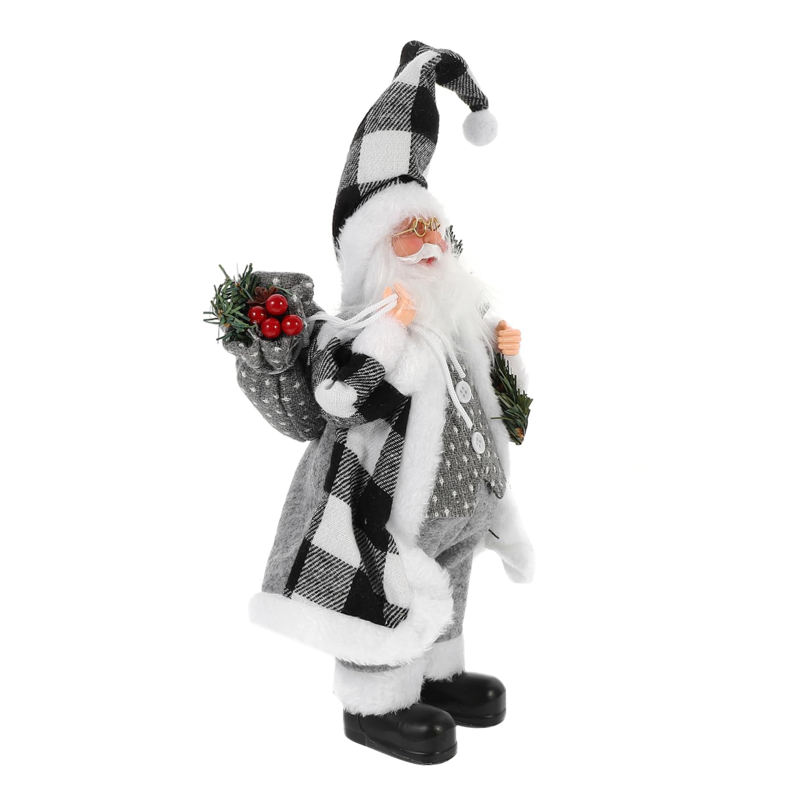Abaodam Statuina di Babbo Natale Decorativa da Tavolo Statua Natalizia da Collezione Oggetto di Scena per Feste di Natale