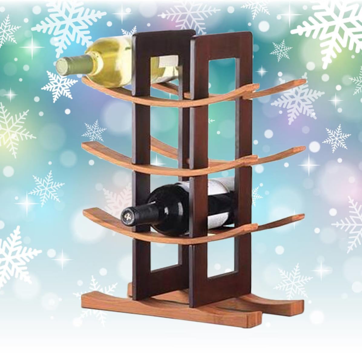 Luxshiny Présentoir à Vin Décoratif en Bambou pour Bouteilles, Marron