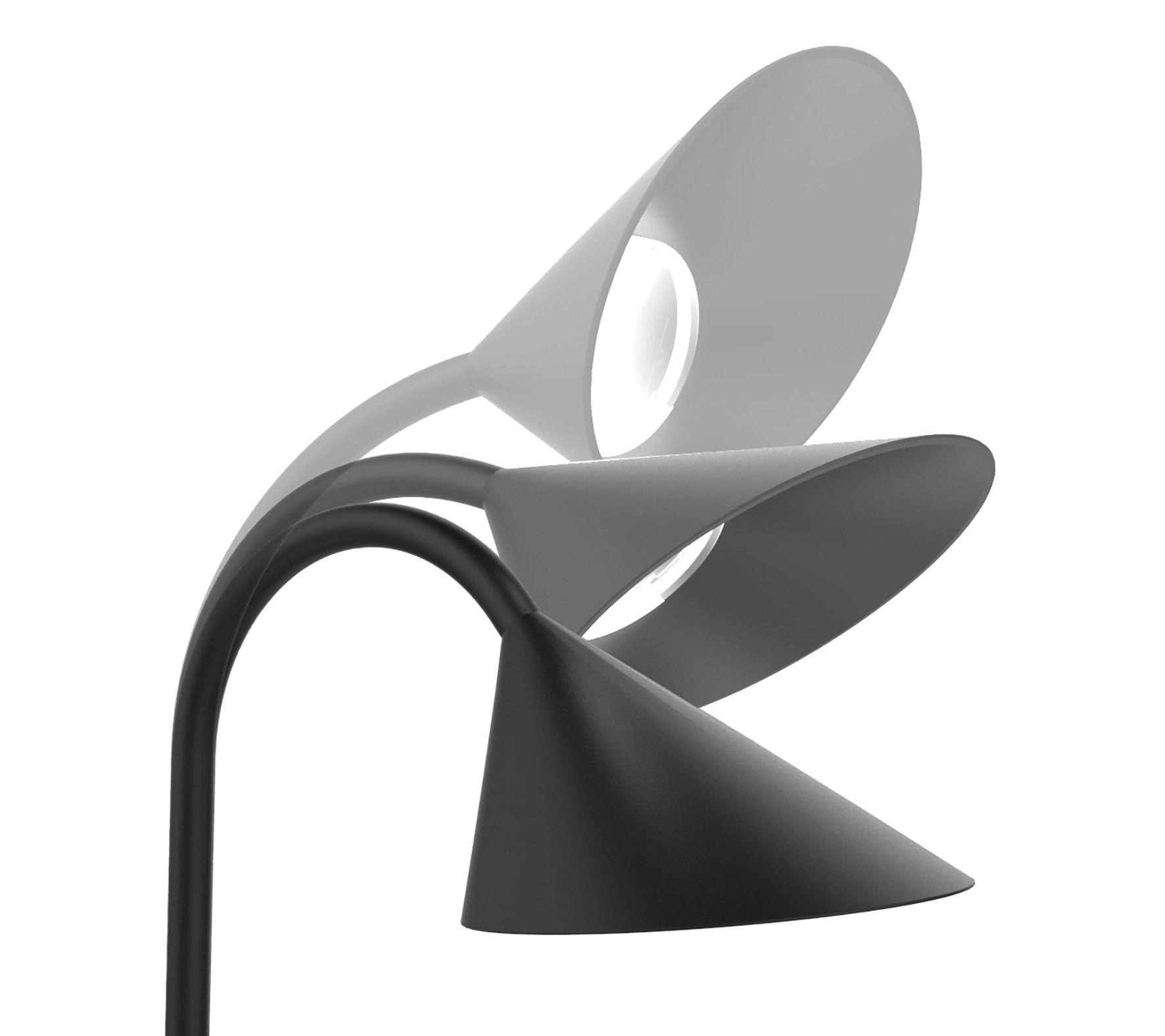 Unilux Sol - Lampada da scrivania a LED, braccio flessibile, 4 W, per casa e ufficio, colore: nero