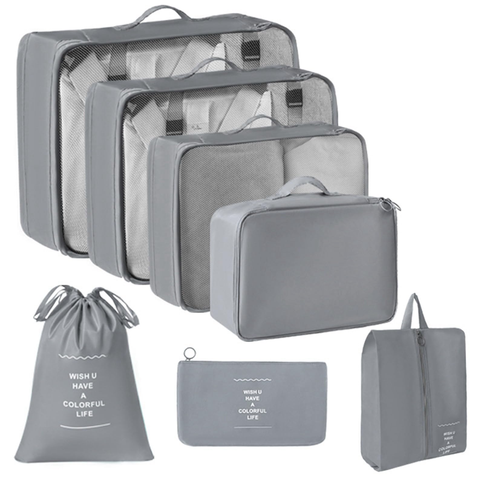 7 Set Packing Cubes for Suitcases Travel Luggage Packing Organizers Travel Essentials Luggage Organizer for Tioletry Accessories Shoe Bag Tioletry Bag