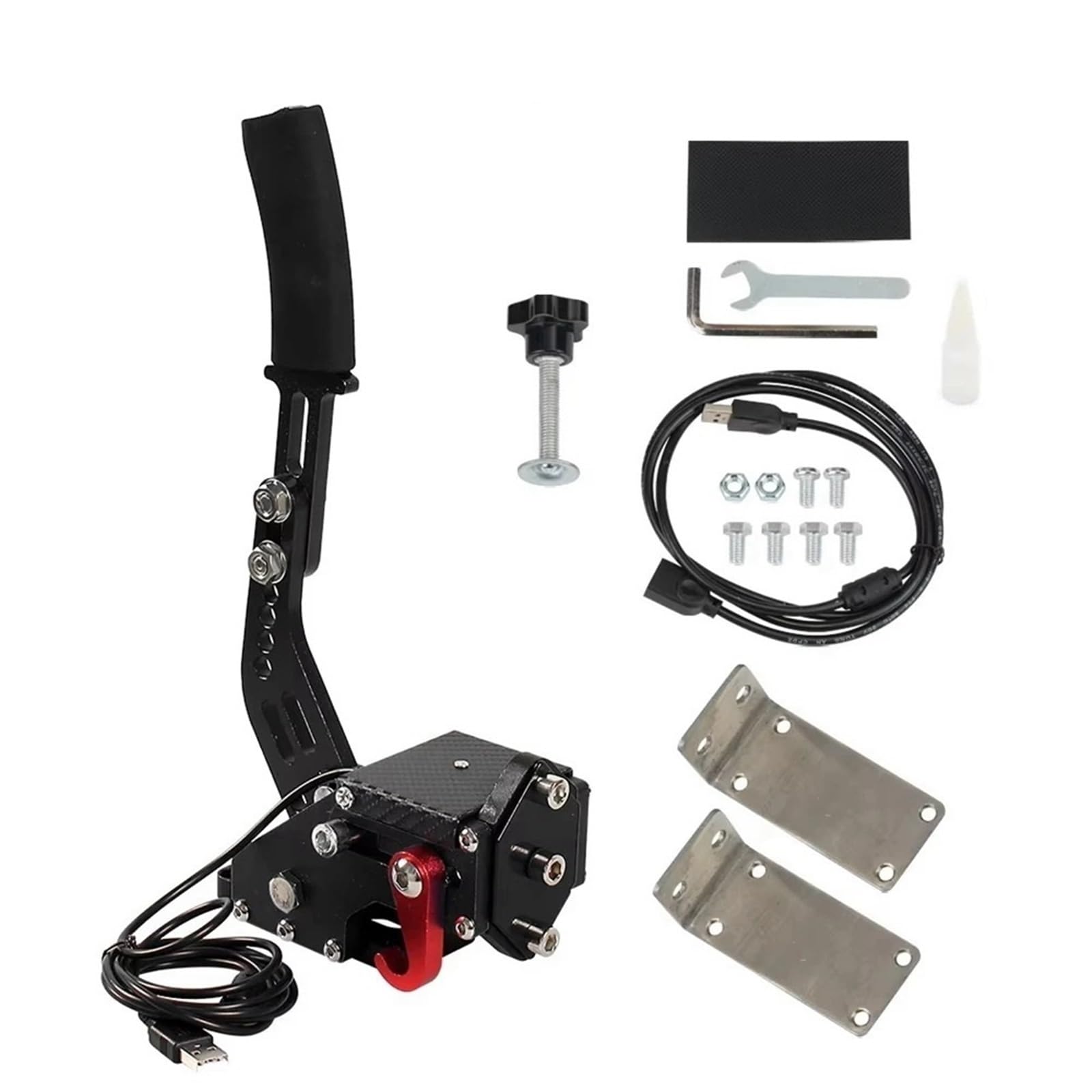 empuñadura de Freno Freno de Mano USB para Juegos de Carreras de simulación de PC Logitech G25/27/29 T300 T500, Sistema de Freno de Mano Fanatecosw Dirt Rally(BL NO Accessory)