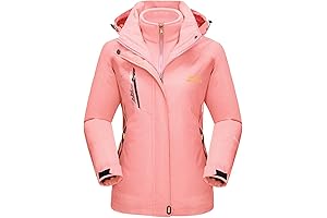 Women's 3-in-1 Winter Coats with Pink Parka