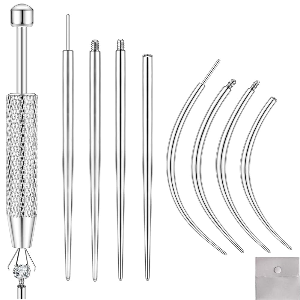 Aundhegrtt Body Piercing Changing Tool 14G 16G 18G 20G Piercing Taper Insertion Tool Piercing Ball Grabber Tool Kit
