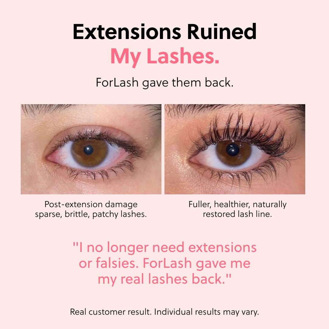 ForChics ForLash Eyelash Growth Serum – Lash Booster for Fuller, Thicker and Longer Eyelashes - Organic Lash Enhancer & Thickener | Wegański & Cruelty-Free [3 ml]