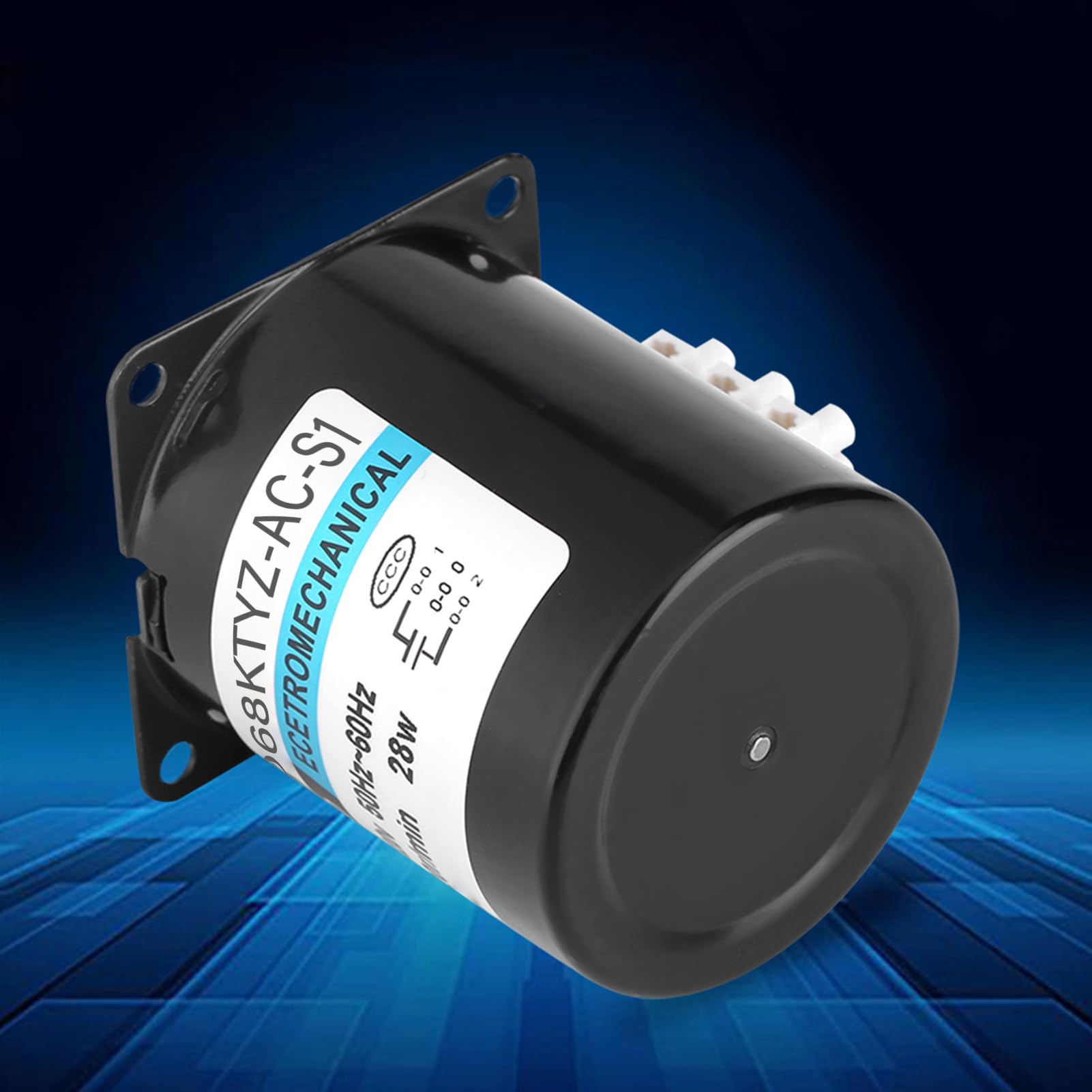 Moteur Electrique Synchrone à Engrenages Moteur à Aimant Permanent CW/CCW 68KTYZ AC 220V pour Générateur DIY (110RPM)