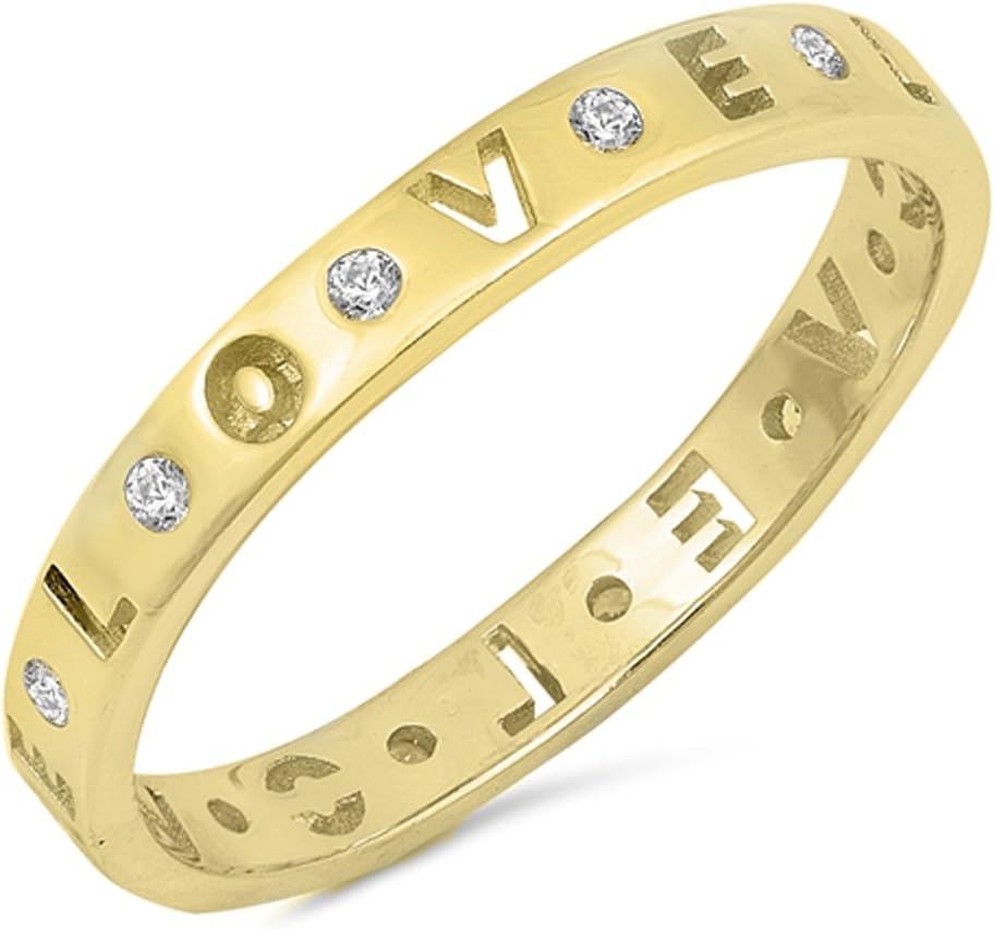 CHOOSE YOUR COLOR Sterling Silver Love Script Cutout Ring