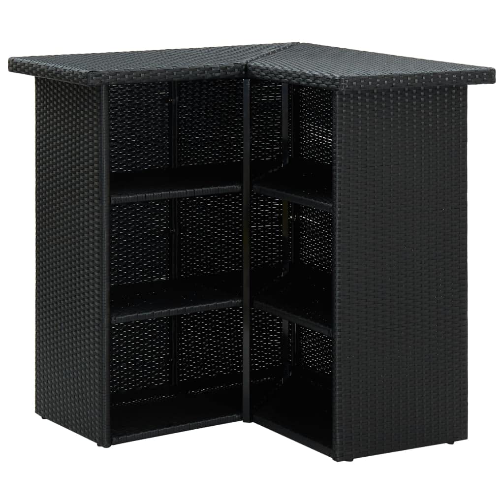 vidaXL Ensemble de Bar de Jardin 8 pcs et Coussins Résine tressée Noir