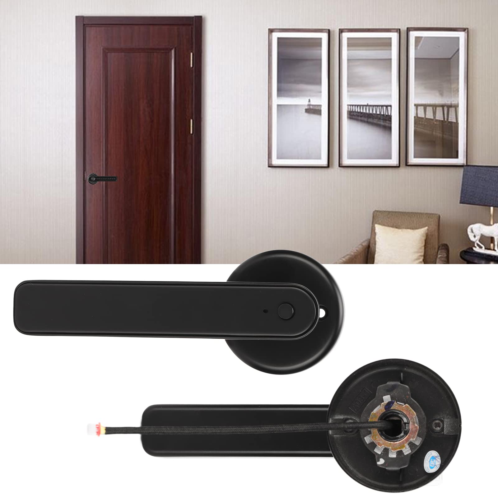 Cerradura de Puerta Inteligente con Huella Digital y Entrada sin Llave para Oficina en casa: Desbloqueo Rápido y Contraseña Anti-pío, Metal, Adecuada para Puertas de 30 a 110 Mm (Tipo