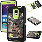 Kecko Realtree Camo Full Body Armor Protective Silicon Case Cover with Built-in Screen Protector for Samsung Galaxy Note 4 - Forest Green