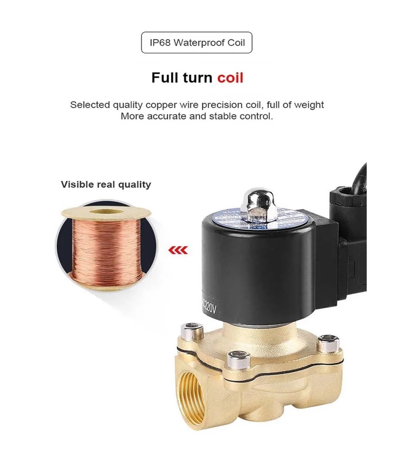 １Pz Elettrovalvola for Fontana Subacquea Ottone Normalmente Chiusa Impermeabile DN10-50 Valvola di Controllo Elettrico dell'Acqua AC/DC 12V 24V 220V(24V_Closed)