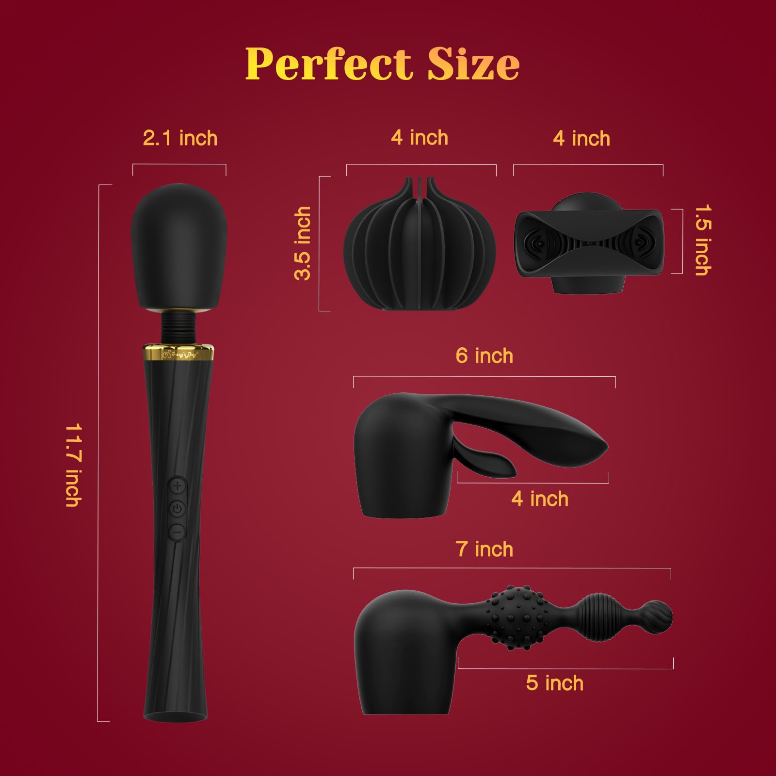 tracy's dog wand vibrator Amazon.com: Tracy's Dog Wand Vibrator Kit, Cordless Massager with 4  Silicone Attachments for Clitoral, G-Spot, Anal & Penis Stimulation, Adult  Sex Toys Sets with 3 Speeds & 5 Patterns for Couples & main image 0
