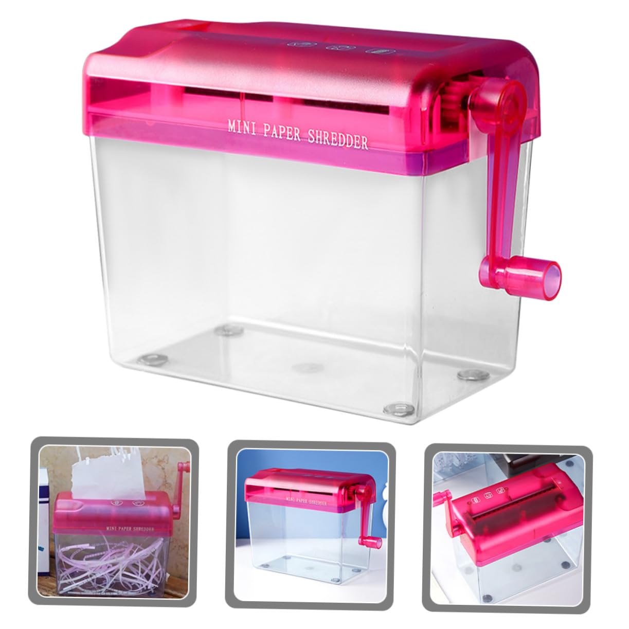 Petit Destructeur de Papier Manuel Compact de Table Rouge pour Bureau
