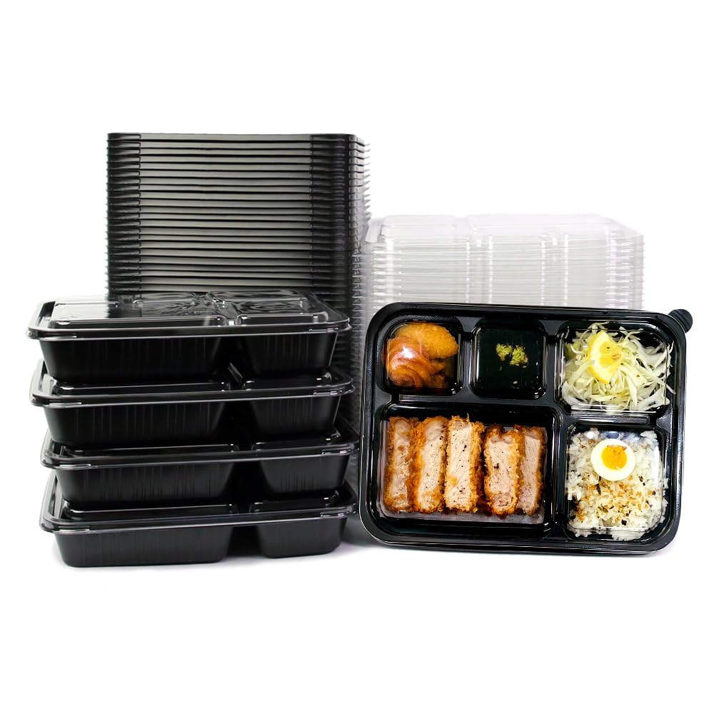 Photo 1 of FEXTA 5 Compartment Meal Prep Containers with Lids - 50 Pack