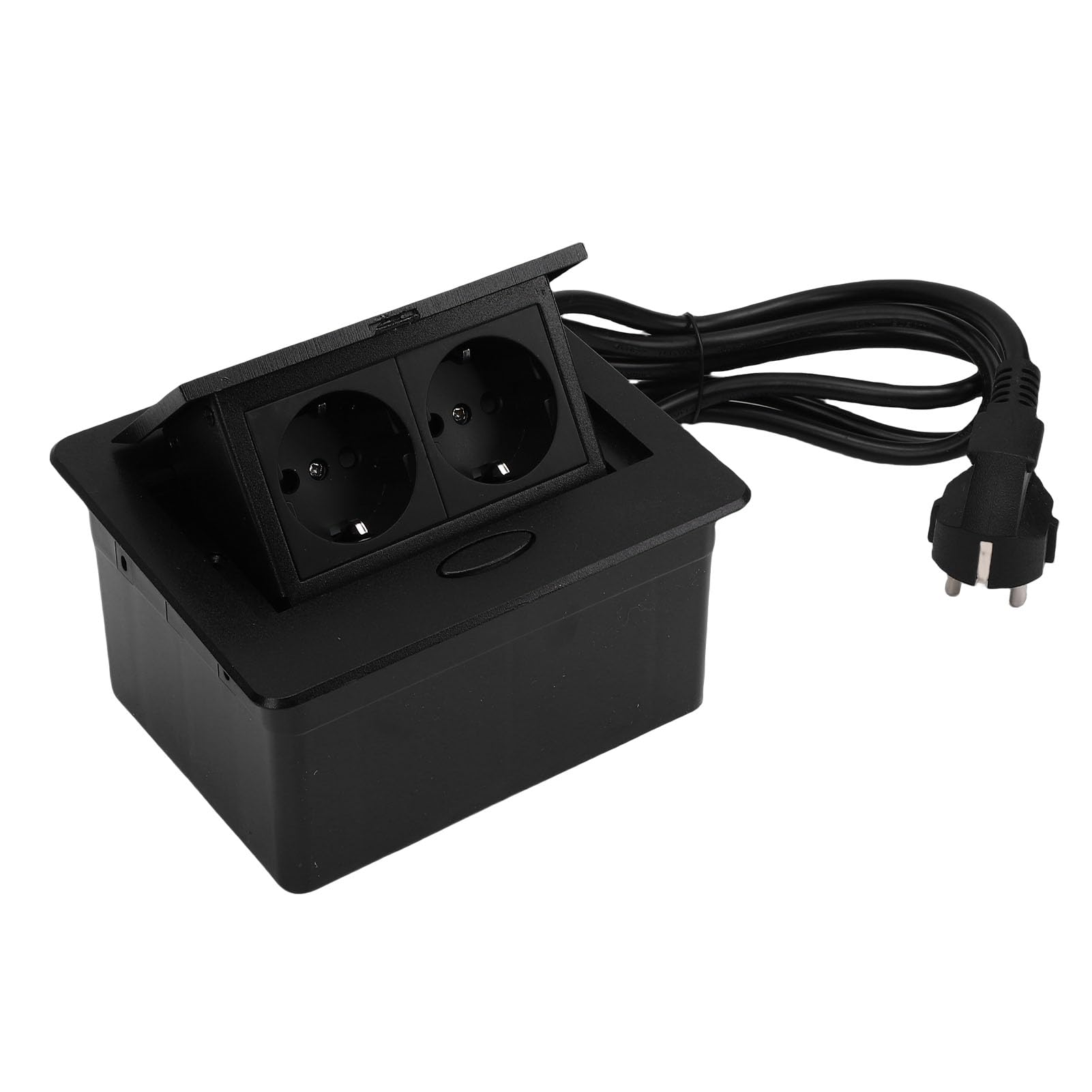 Scatola di Derivazione da Incasso per Conferenze Eleganti e Uso Domestico Pannello con Presa Elettrica a 2 Gruppi in Alluminio (Spina europea 220 V)