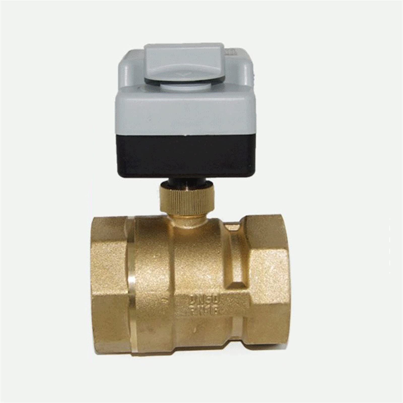 PEQYUACTE DN50 Brass Motorized Ball Valve 3-Wire 2-Point Control Electric AC220V Ball Valve With Manual switch 1Pcs