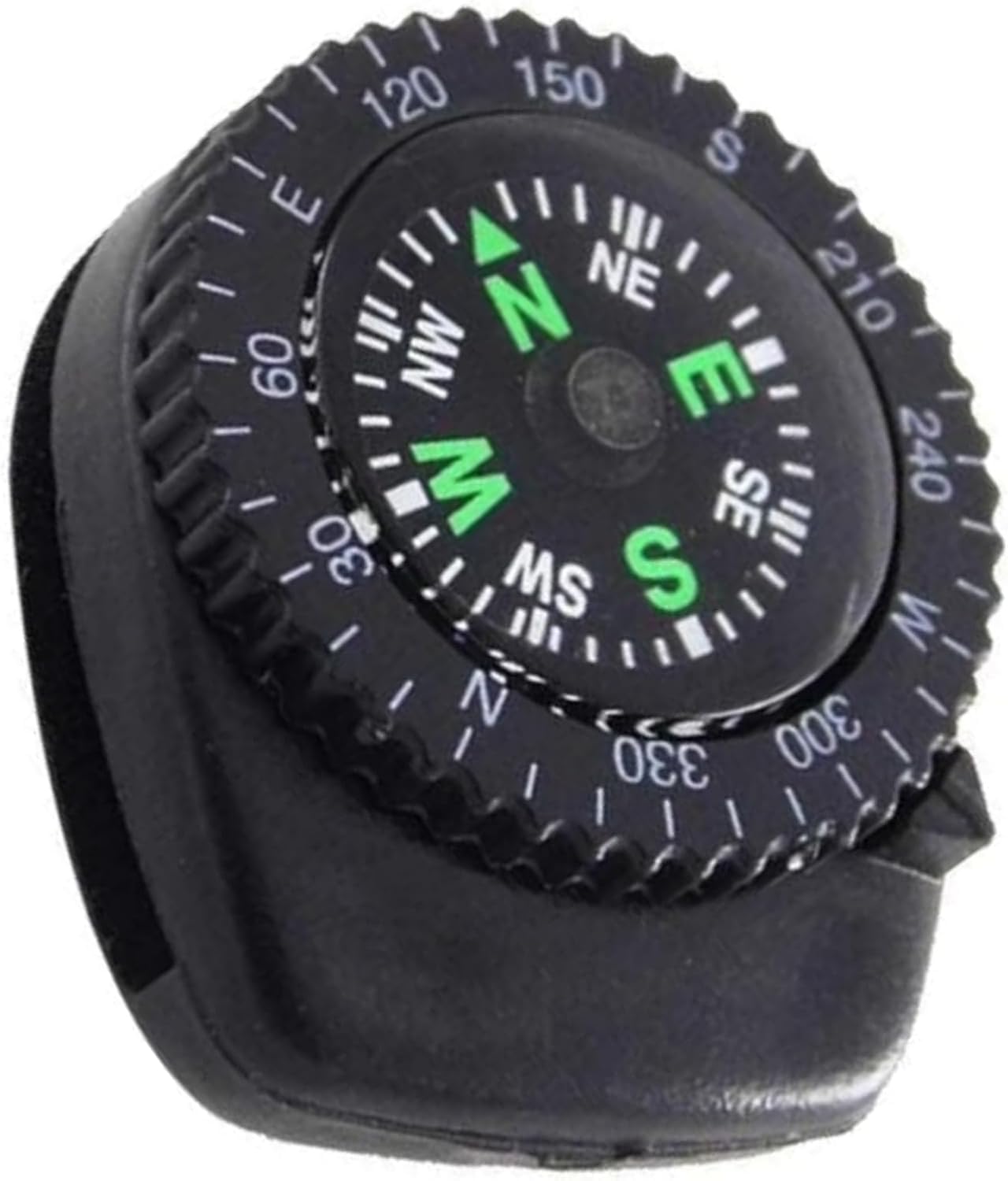 Mini Black Button Navigation Device - Compact Survival Compass for Hiking, Camping, Boating - Liquid-Filled Pocket Compass for Trekking, Wristband Navigation Tool, Compasses