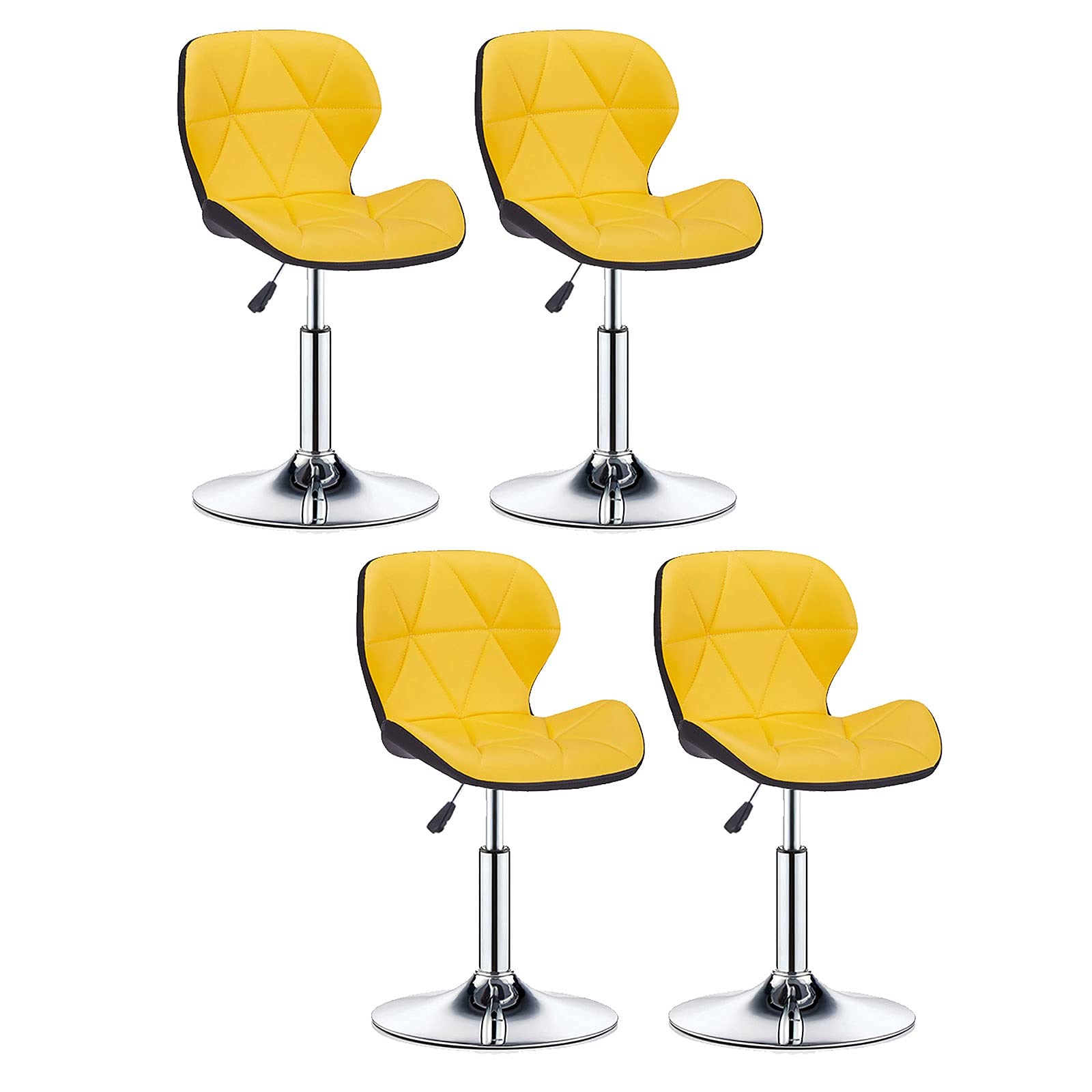 AYCDL Barstool Swivel Bar Stools Set Of 2, Adjustable Counter Bar Stool, Modern PU Leather Barstools, For Home/Kitchen/Pub/Dining,Yellow-4 pcs