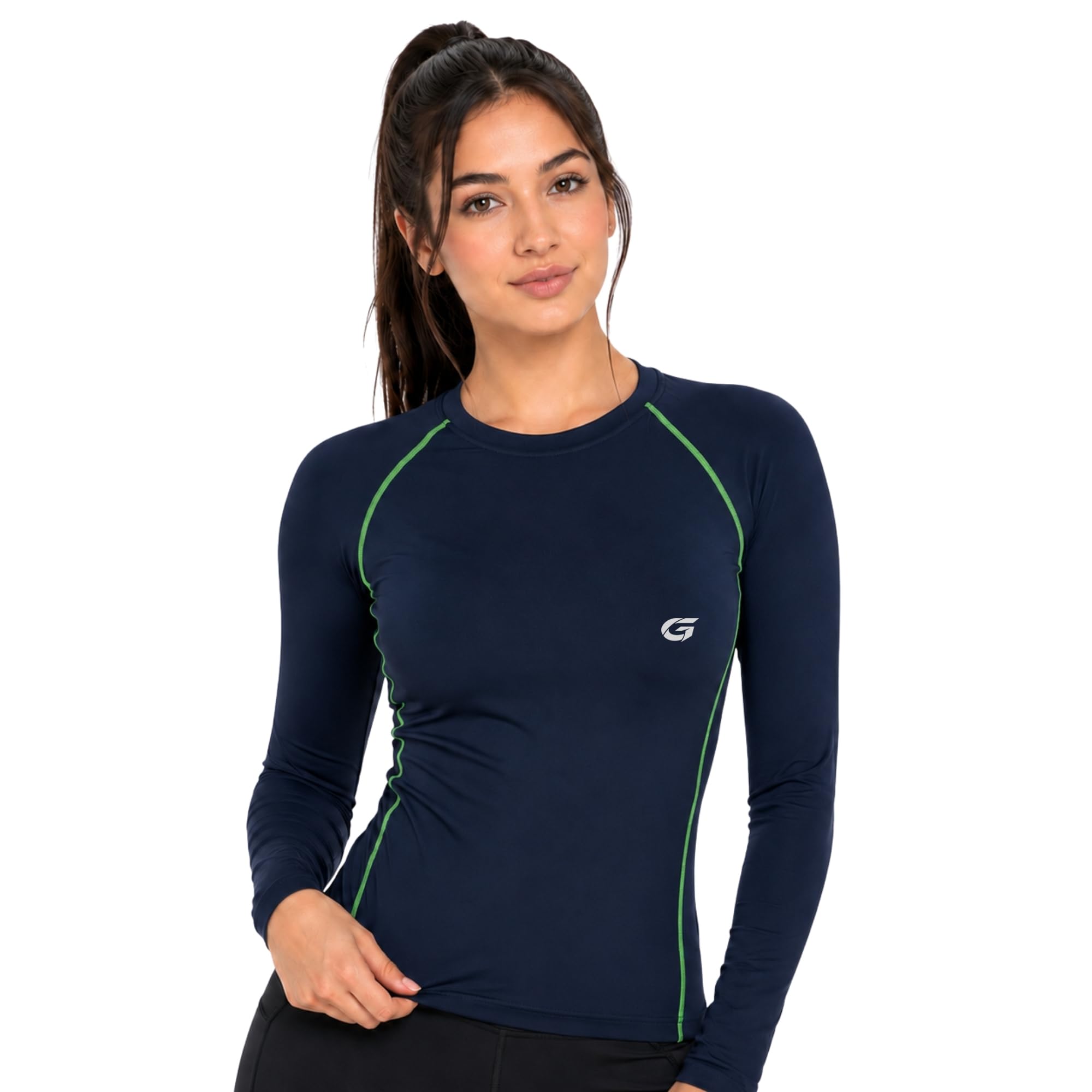 Women Compression T-Shirt Top Plain Athletic Fit Multi Sports Cycling, Cricket, Football, Badminton, Gym-image-38