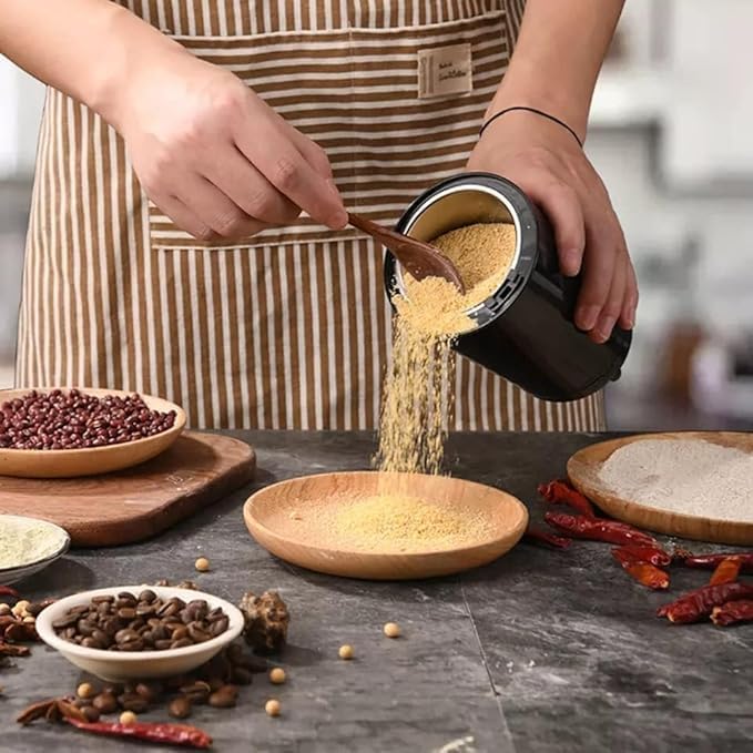 Image of Spice Grinder Portable -Electric Grain Mill Grinder Stainless Steel Dry Grain Spices Cereals Seasonings Coffee Bean Grinder Machine