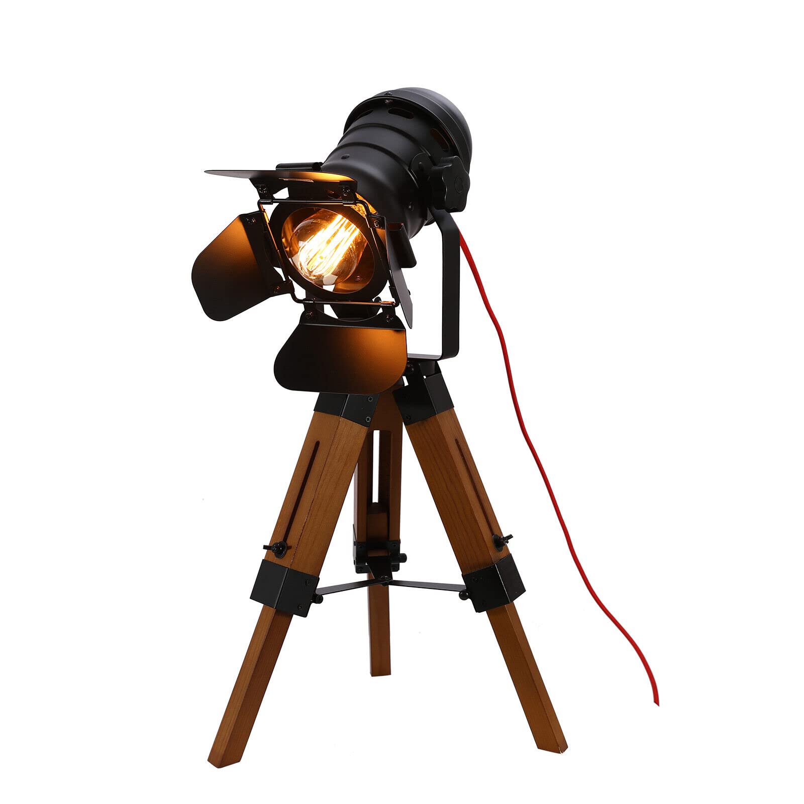 Retro Stativ Stehlampe E27 Bürolampe Antik Scheinwerfer Schreibtischlampe Nachttischlampe Tischlampe Glühbirne nicht im Paket