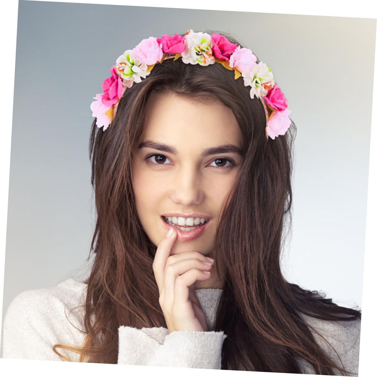 VICASKY 10 Stück Realistischer Blumenkranz Kunstblumen Haarkranz Stirnband für Frauen Mädchen Hochzeit Party Festival Accessoire Natürlicher Look Langlebig