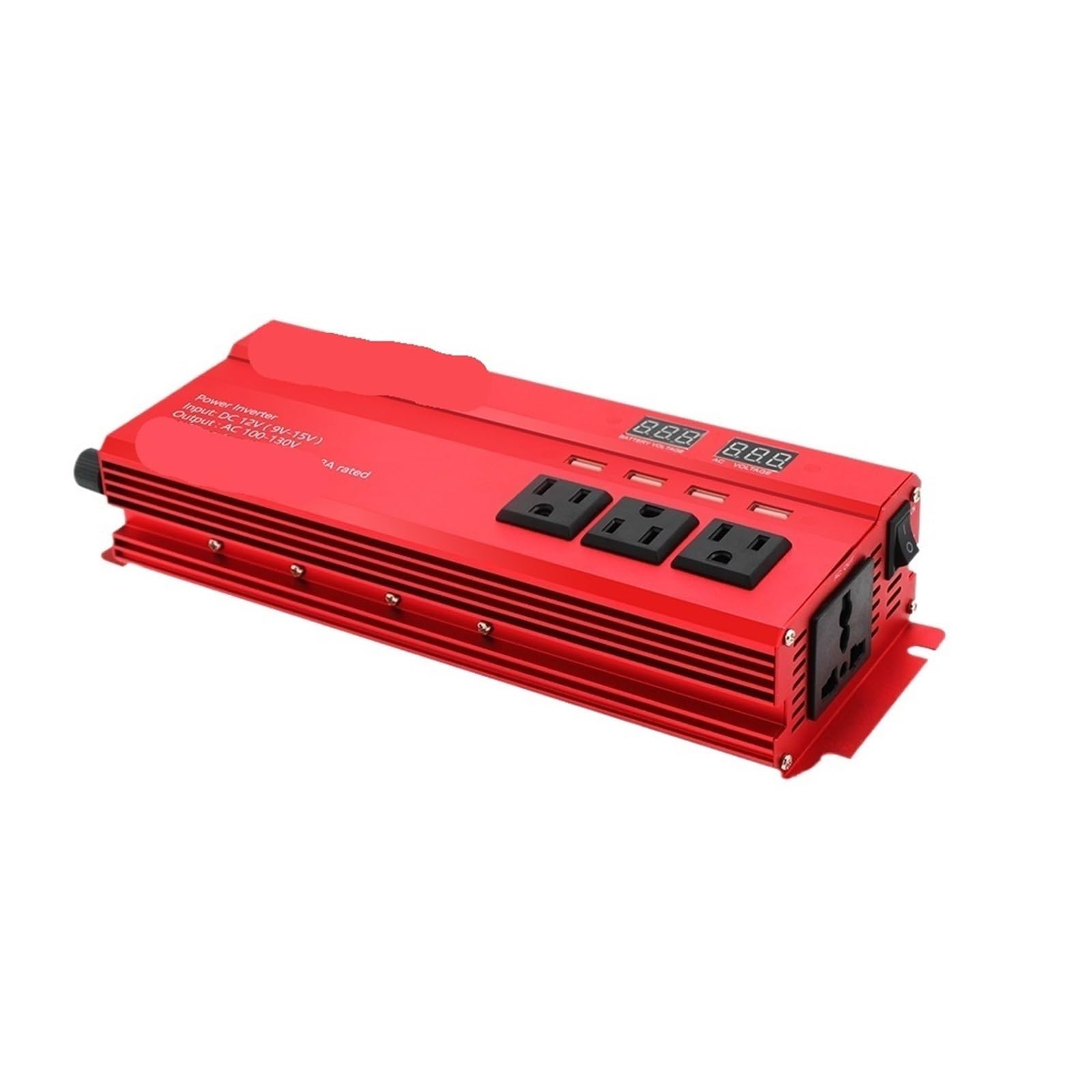 12V do 5000W 6000W Inwerter mocy Wyświetlacz LED Inwerter solarny Podwójne szybkie ładowanie USB(6000W-12V-110V-Black)