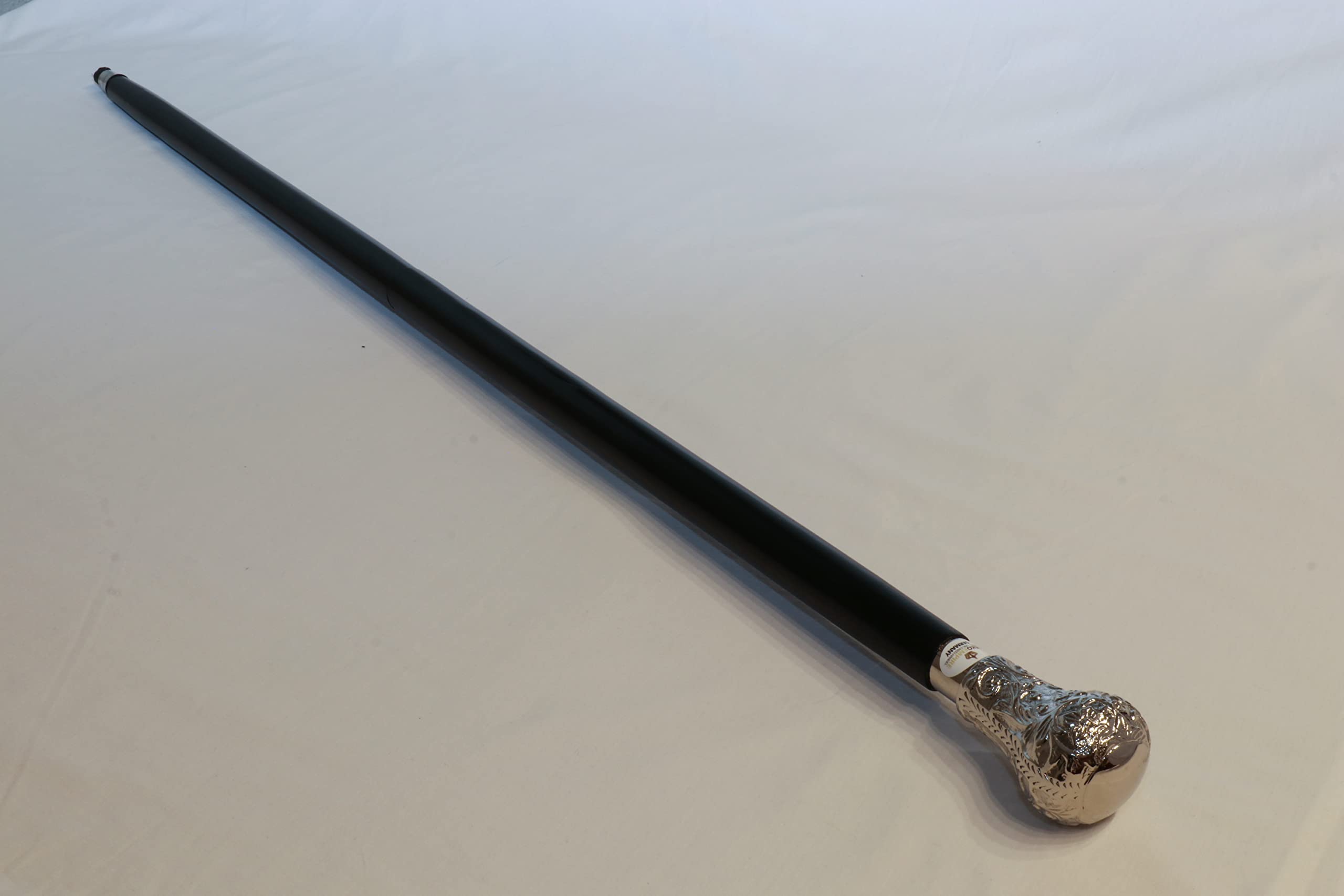 Canne De Marche Pommeau Argent – 93 Cm – Neuve Avec étiquettes