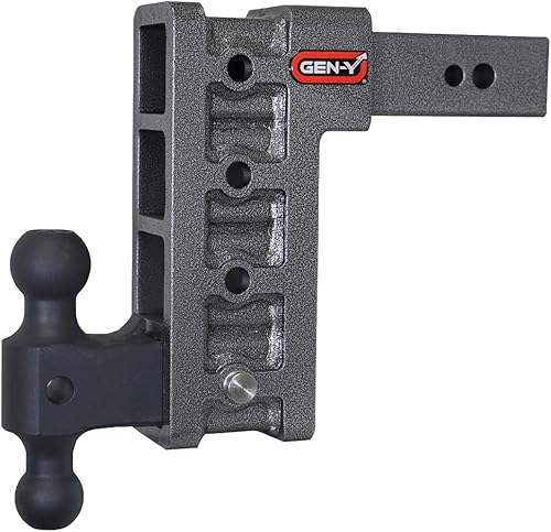 GEN-Y Hitch Enganche de remolque ajustable de 9 pulgadas con accesorio de doble bola para receptor de 2.5 pulgadas, capacidad de remolque de 32,000
