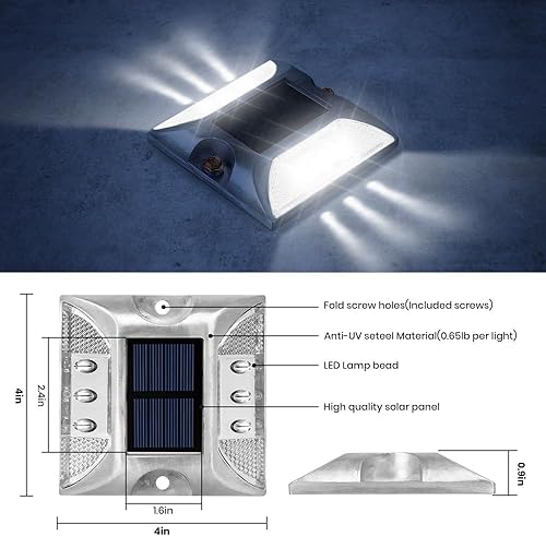 Miniatura 2 de NPKRRSK Marcador de pavimento elevado solar de alto brillo IP68 Reflector de energía solar impermeable para contorno de carretera, luz intermitente