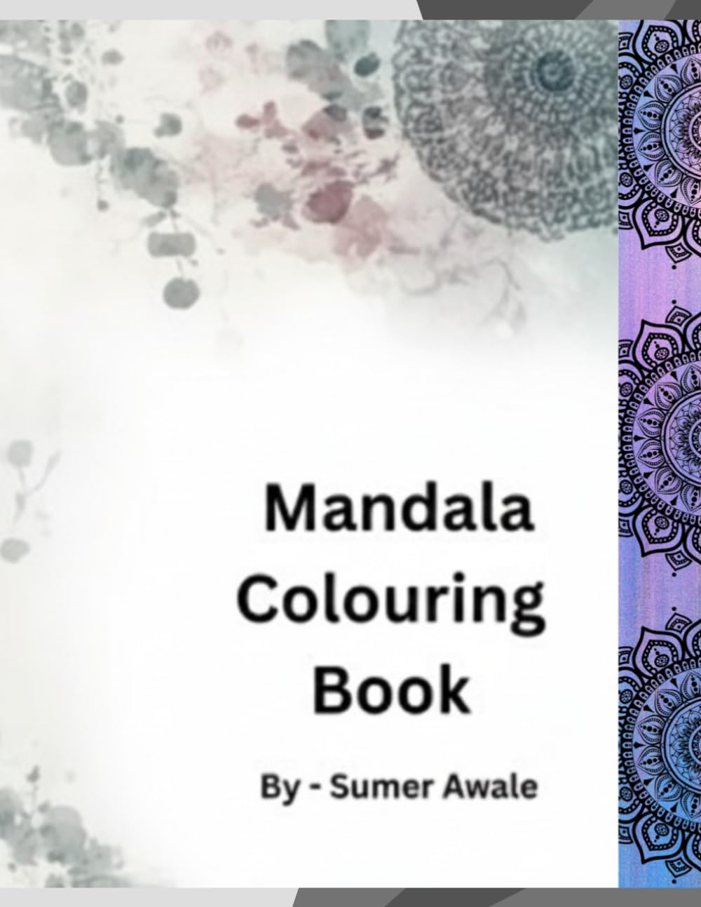 Black and White Linear Mandala Colouring Book Worksheet