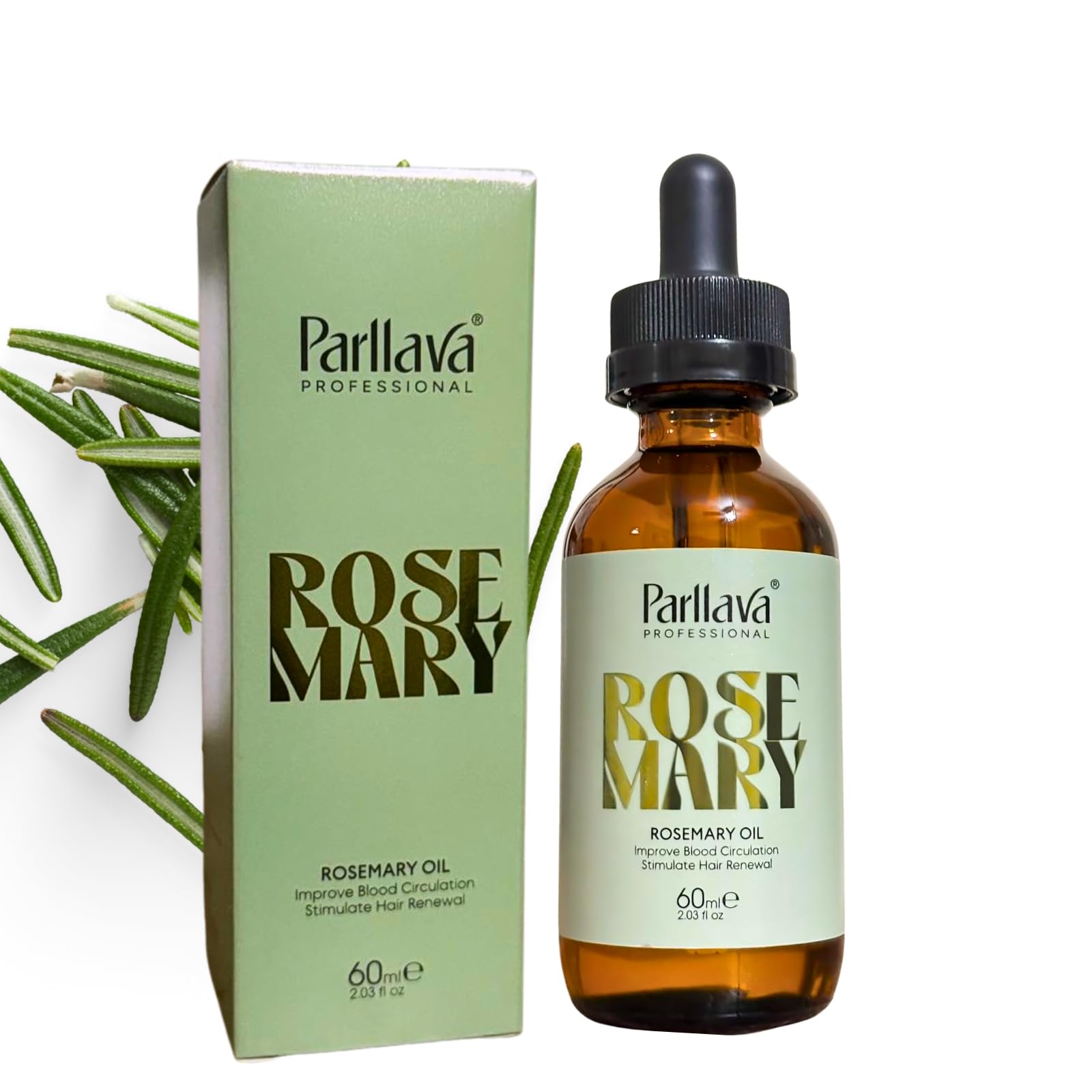 100% Natural Rosemary Hair Growth Serum Essential Oil - 60ml: Boost Hair Growth and Enhance Blood Circulation for Luxurious Locks, Mint